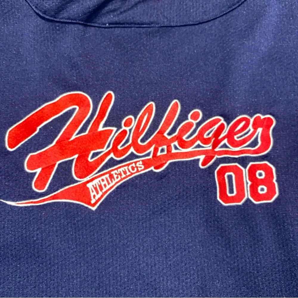 Vintage Tommy Hilfiger Baseball Jersey Size M‎ Blue Red Hilfiger Athletics